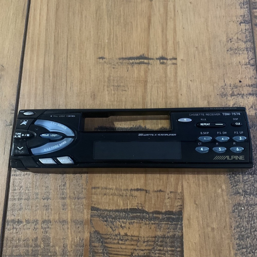 Alpine TDM-7574 Cassette Receiver Detachable Faceplate Replacement Black Vintage